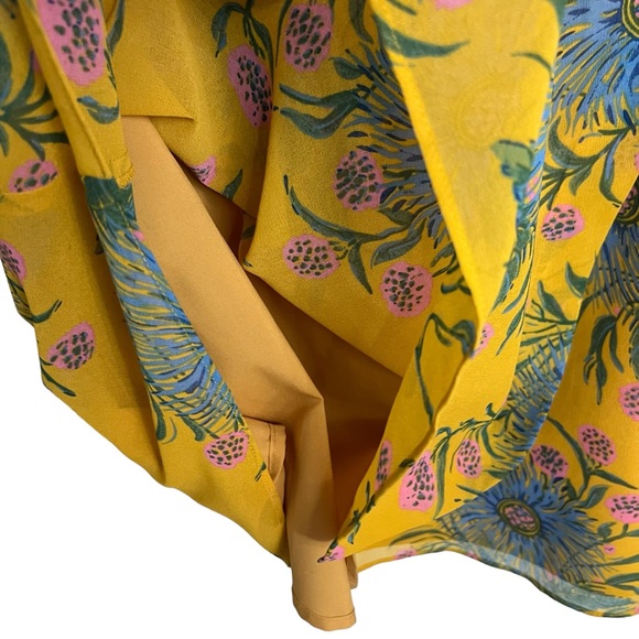 MADEWELL Sweetgrass Ruffle-Sleeve Dress in Painted Blooms Floral Sz: 10 - Picture 6 of 7